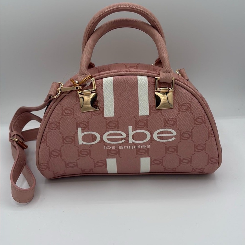 Bebe Blush Satchel with Gold Accents